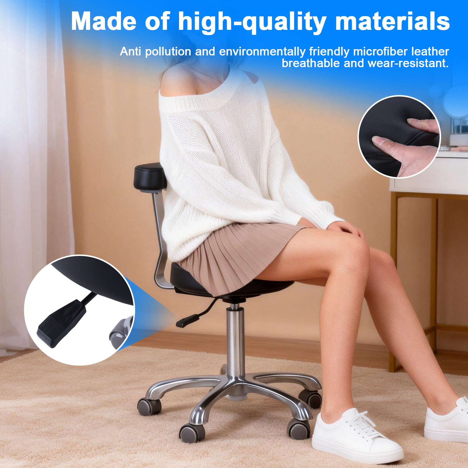 Heavy Duty Rolling Chair with  - مراجعة Medical Lab Chair وسعره