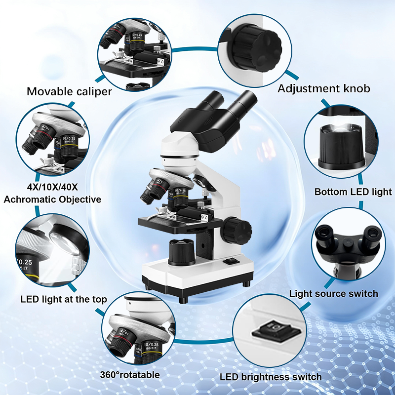 Binocular Microscope 40X-2500X - مراجعة Medical Lab Microscope وسعره