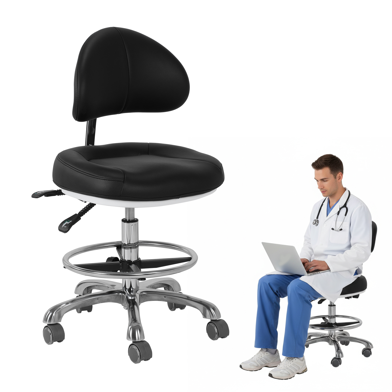 Swivel Tall Office Chair with  - مراجعة Medical Lab Chair وسعره