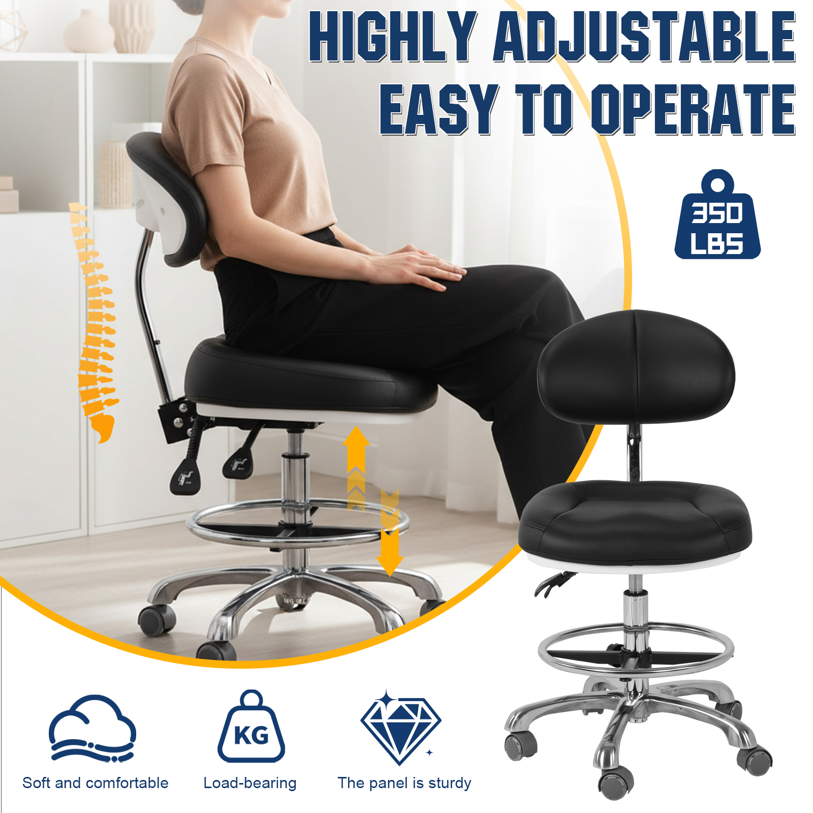 Swivel Tall Office Chair with  - مراجعة Medical Lab Chair وسعره